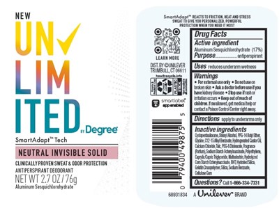 Unlimited By Degree Nuetral Ap Deo (Unlimited By Degree Neutral Invisible Solid Antiperspirant Deodorant)
